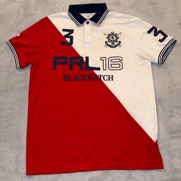 Polo Ralph Lauren Other - Polo Ralph Lauren Mens Blackwatch Polo Team Shirt Red White Custom Fit Medium